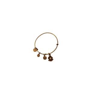 Alex and Ani Oyster Pearl Charm Bangle Bracelet Gold